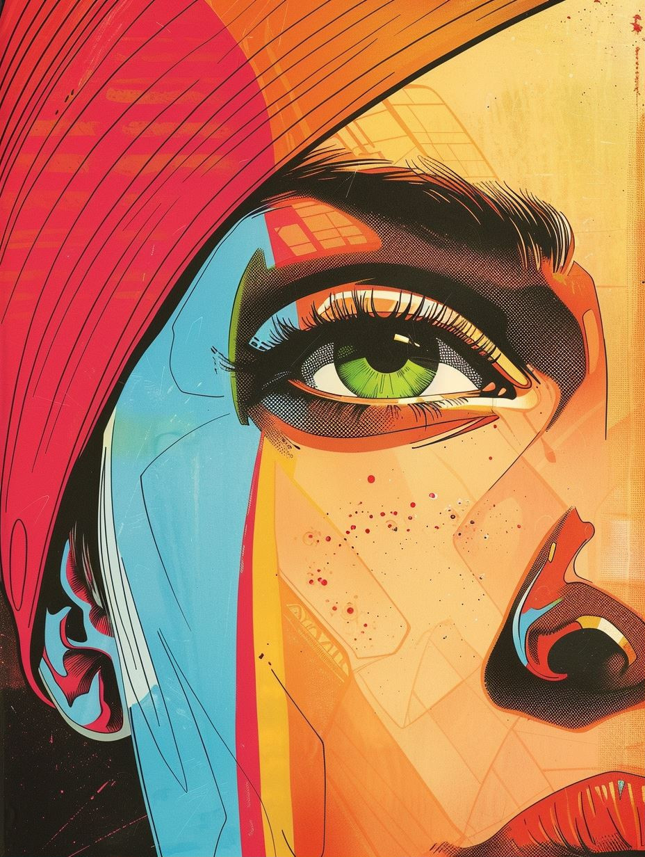 Vibrant Pop Art Portrait Study