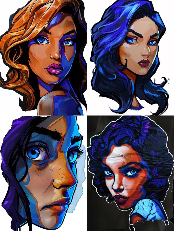 Neon Glow Comic Portrait