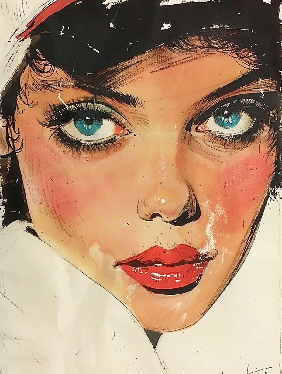 Vintage Pop Art Glamour Portrait
