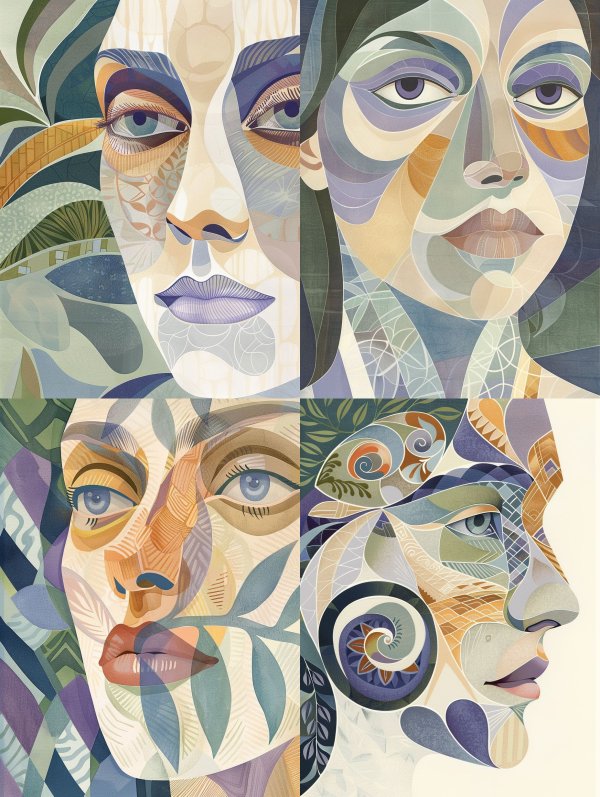 Abstract Geometric Portrait Harmony