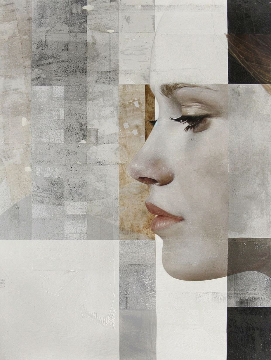 Fragmented Gaze in Neutral Tones