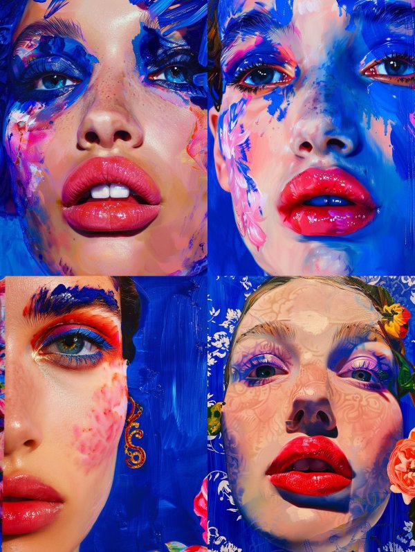 Vibrant Neon Paint Portrait