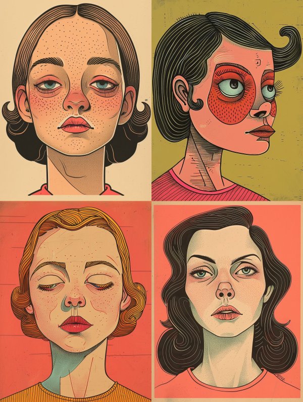 Vintage Pop Art Portrait Study