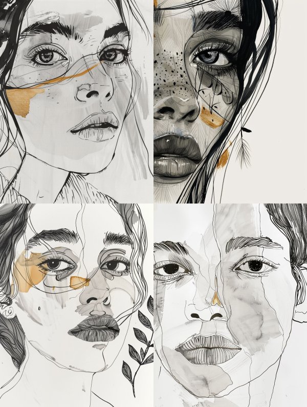 Ink and Amber Gaze