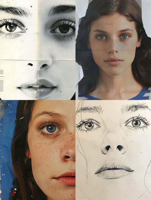 Fragmented Monochrome Portrait Study