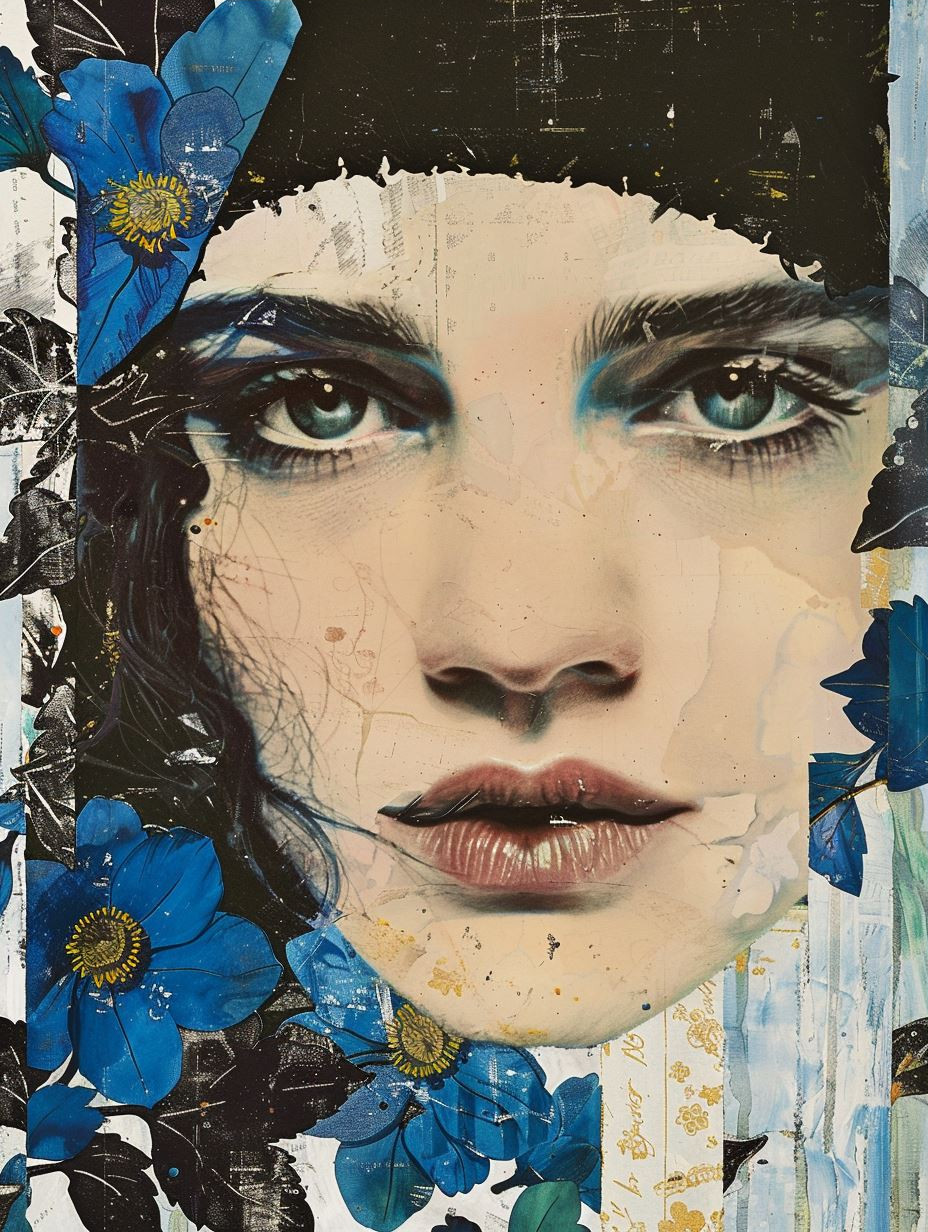 Fragmented Elegance in Mixed Media