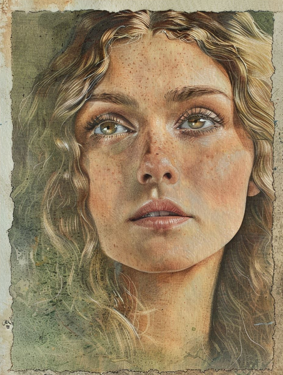 Ethereal Gaze in Watercolor