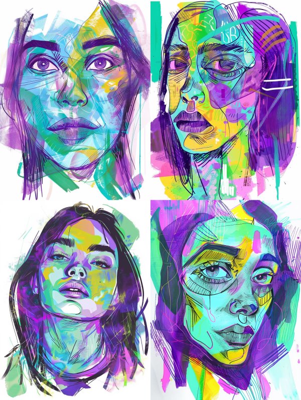 Prismatic Neon Portrait Study