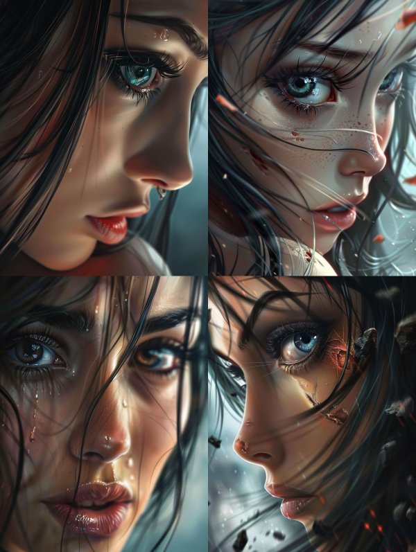 Ethereal Gaze in Rain