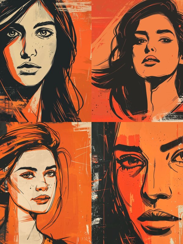 Bold Orange Graphic Portrait
