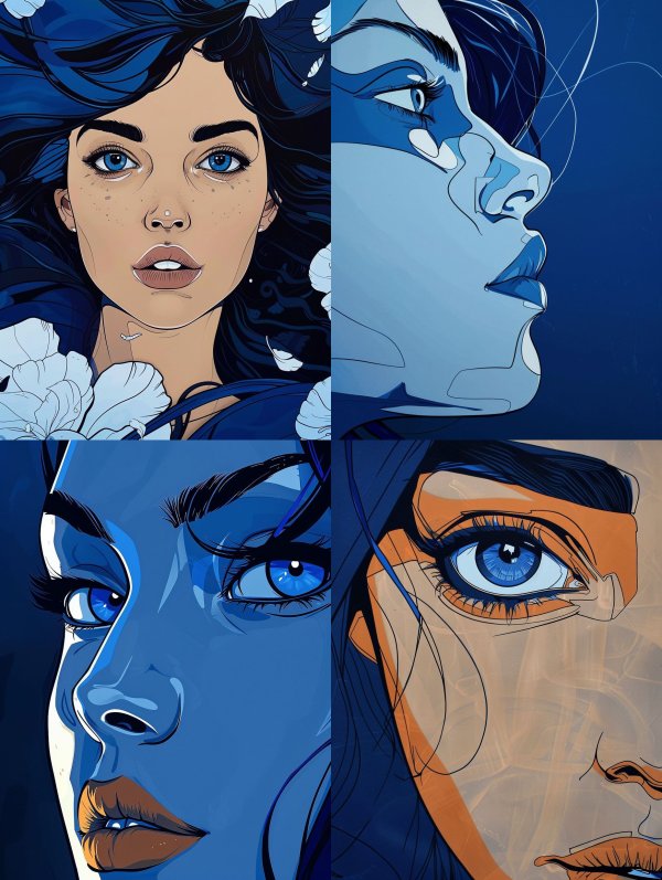 Ethereal Blue Portrait Study