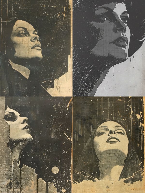 Vintage Halftone Noir