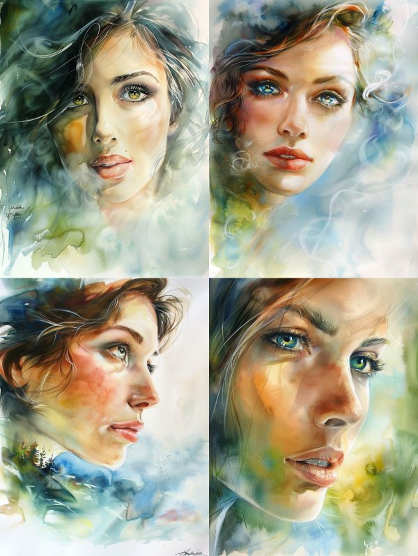 Ethereal Watercolor Gaze