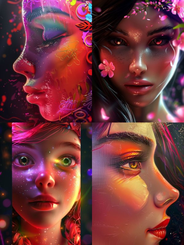 Neon Dreams of Ethereal Beauty