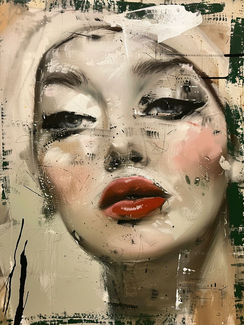 Fragmented Elegance in Mixed Media