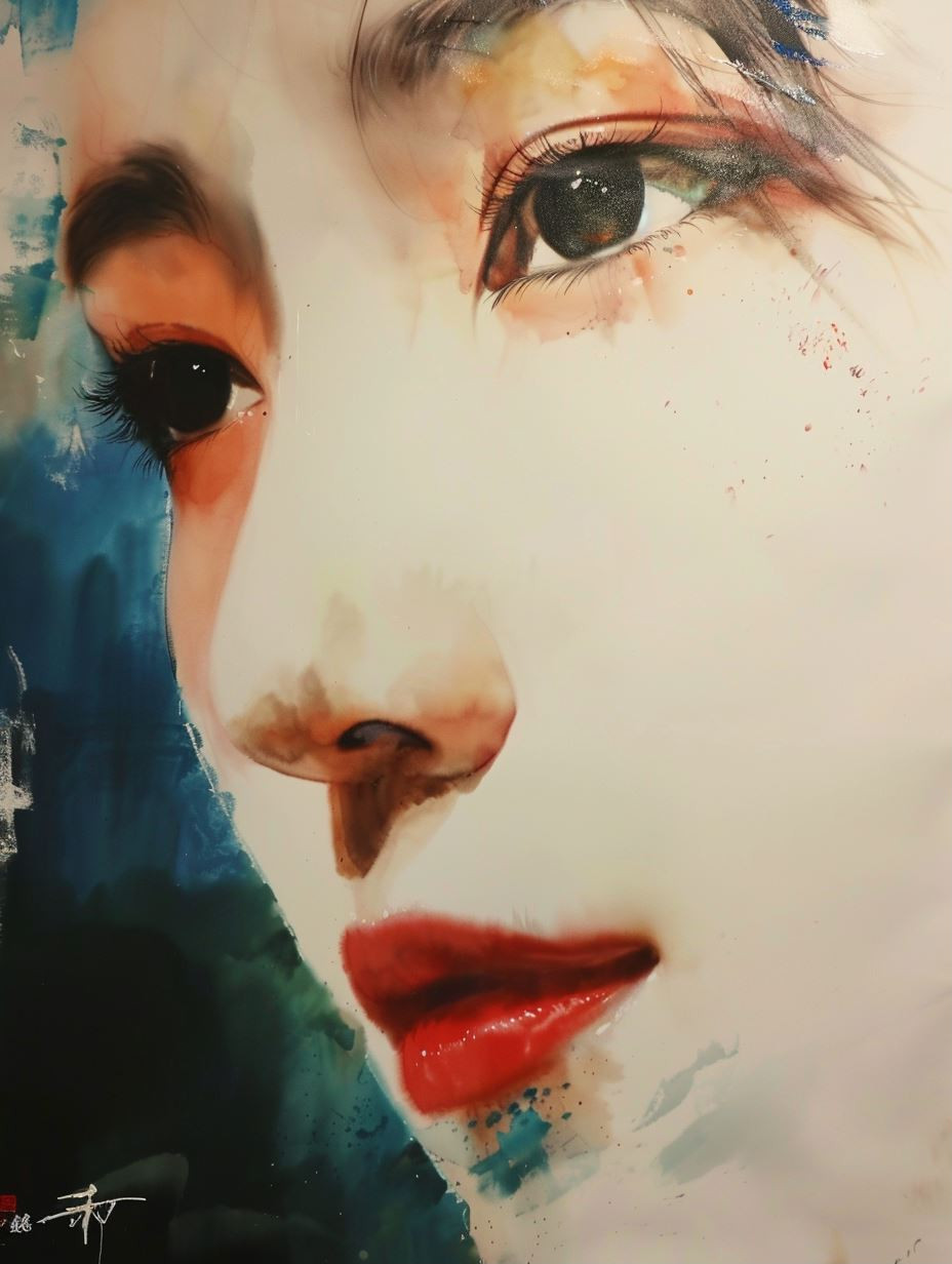 Ethereal Watercolor Gaze