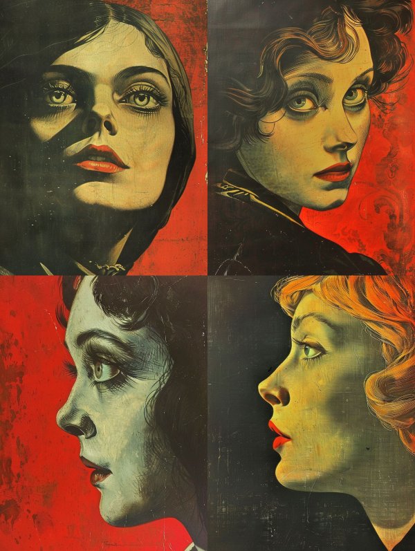 Vintage Noir Pulp Portrait