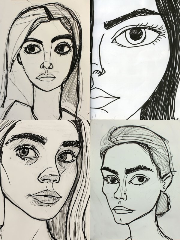 Raw Ink Portrait Study