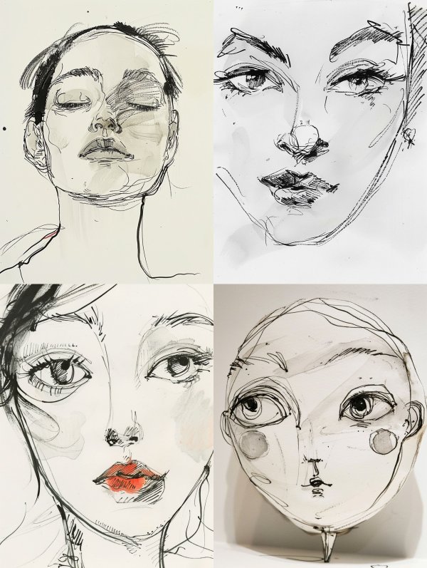Ethereal Ink Portrait Study