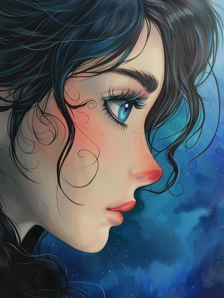 Melancholy Rain in Blue Hues