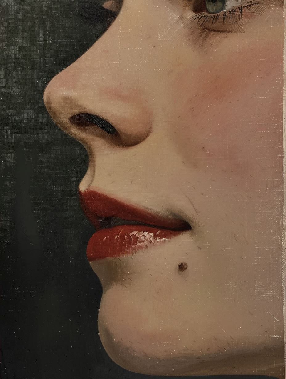 Ethereal Gaze in Textured Grain