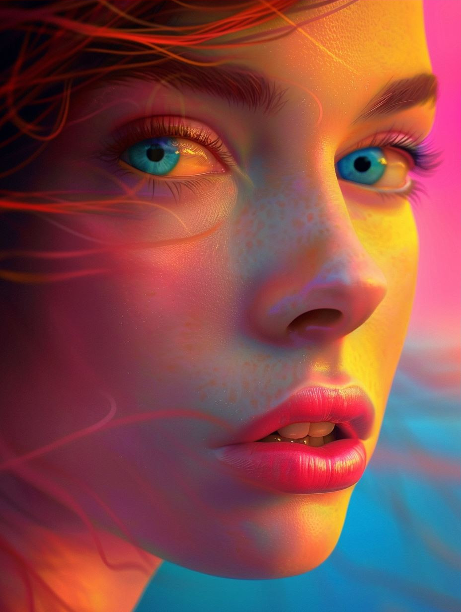Neon Dream Ethereal Portrait