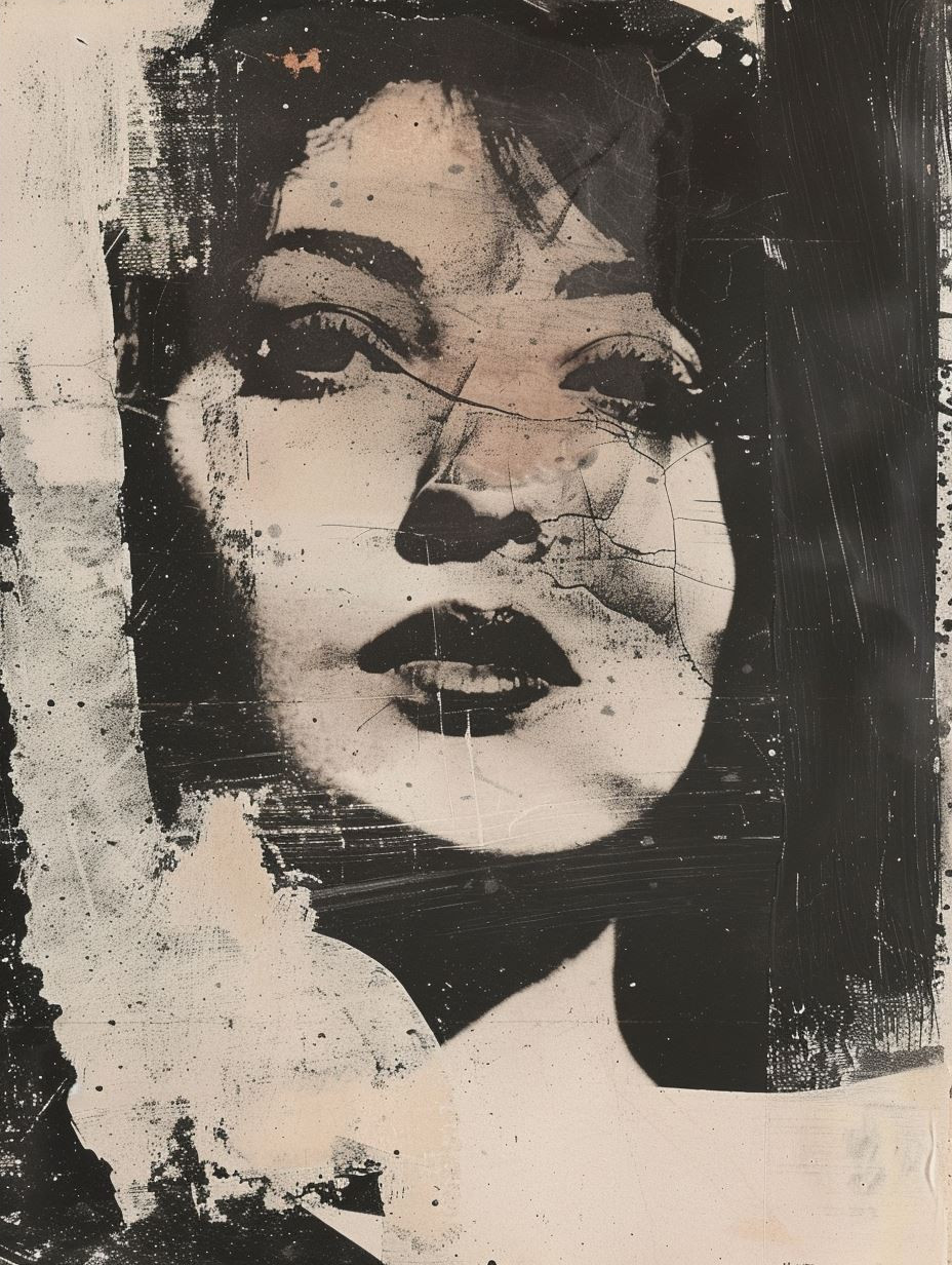 Abstract Noir Fragmented Portrait