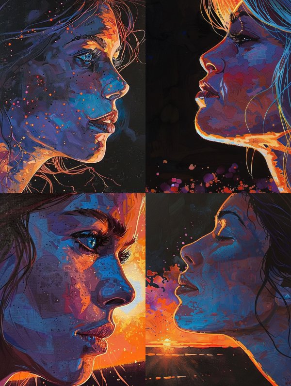 Neon Dreams of Ethereal Faces