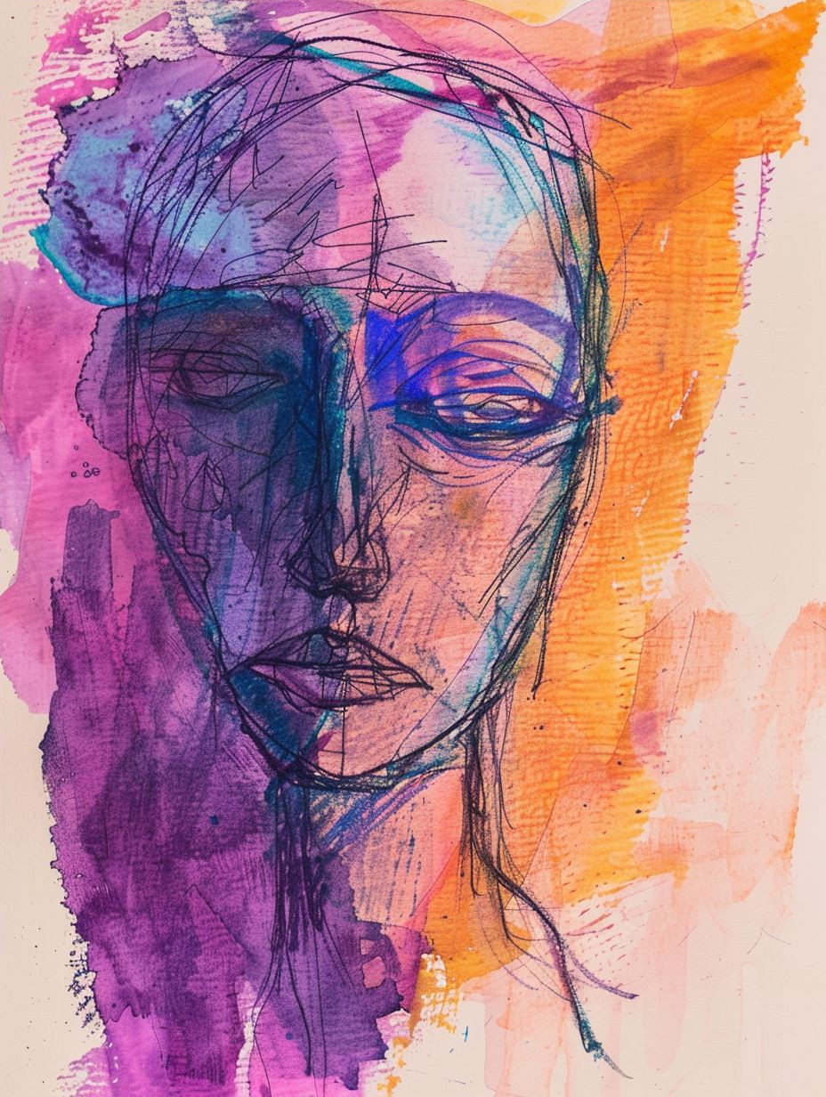 Abstract Expressionist Portrait Study