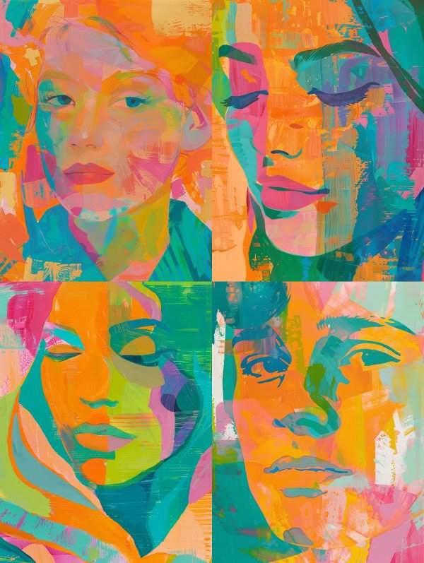 Vibrant Abstract Portrait Study