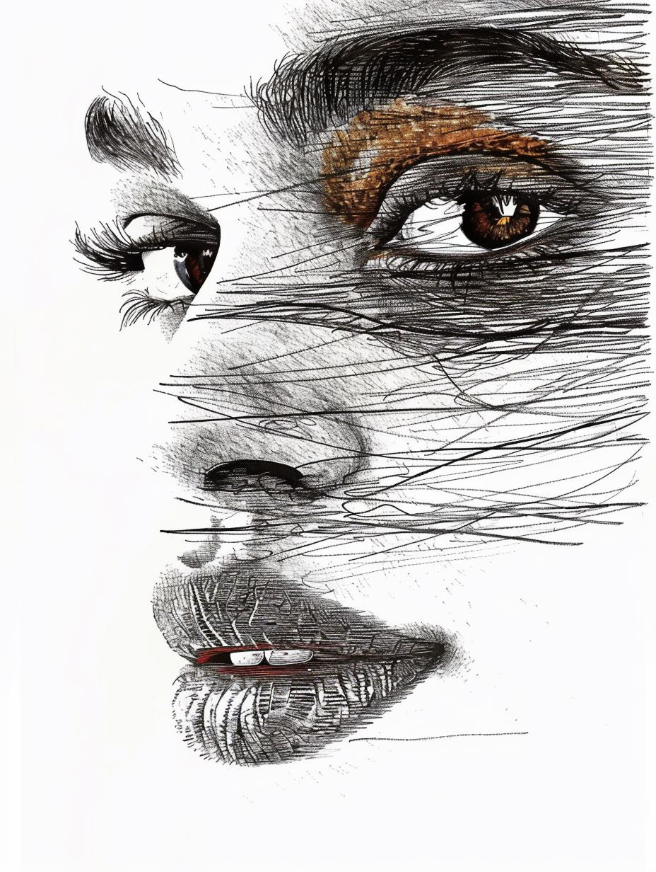 Fragmented Gaze in Ink