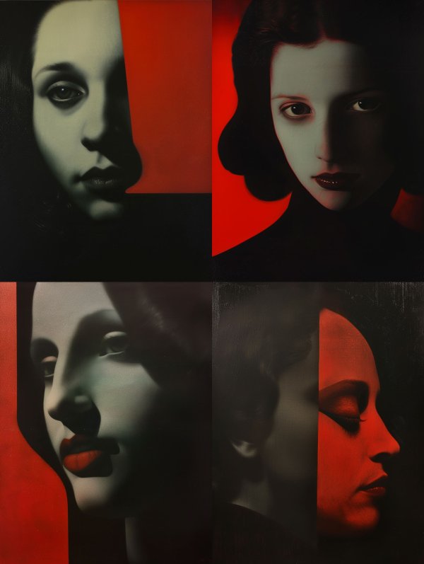 Crimson Shadow Portrait