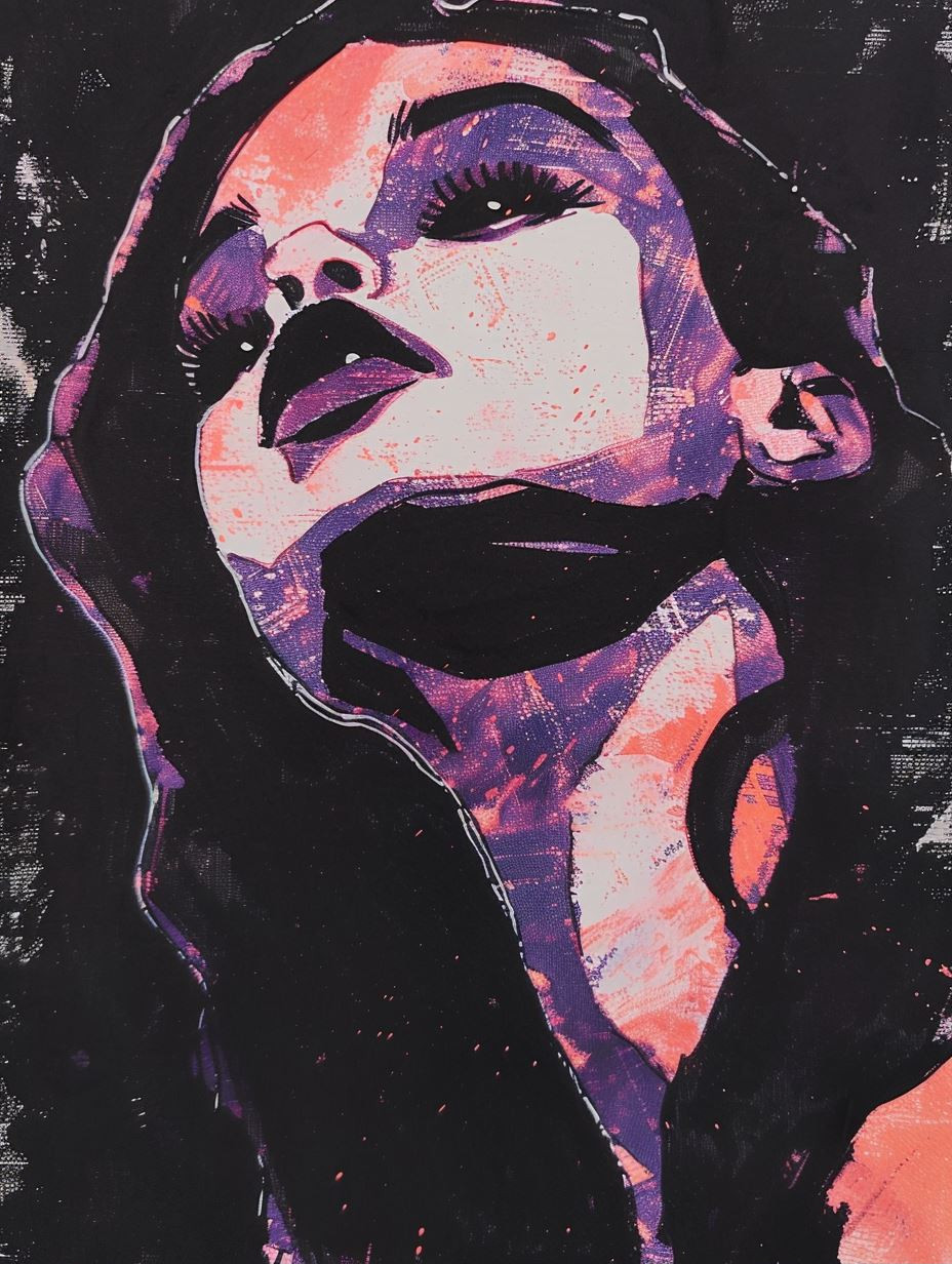 Abstract Neon Noir Portrait