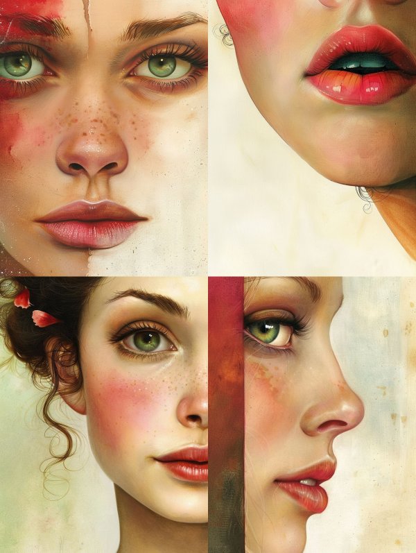 Ethereal Fragments of Feminine Beauty