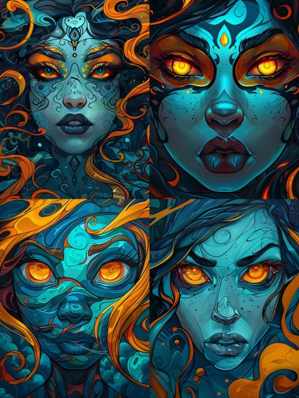 Celestial Azure Mystic Portrait