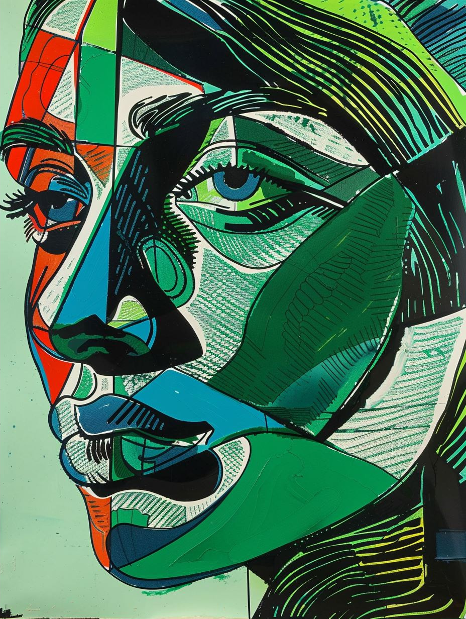 Fragmented Ceramic Geometric Portrait