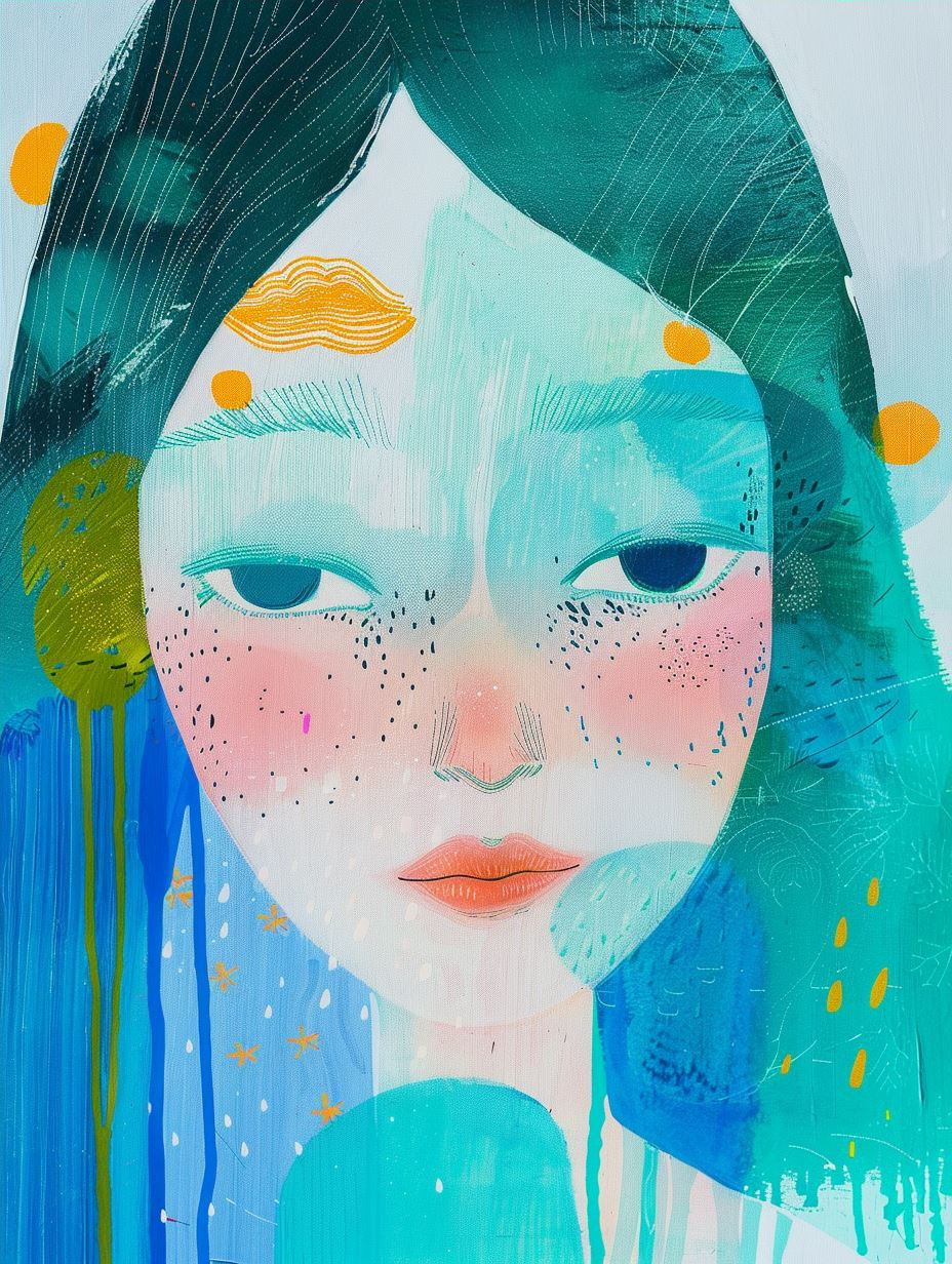 Abstract Pastel Portrait