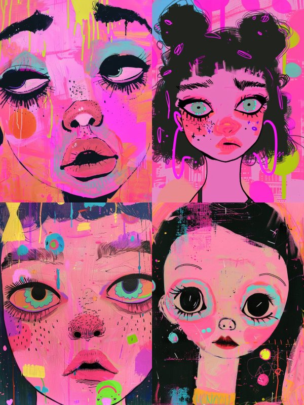 Neon Psychedelic Portrait