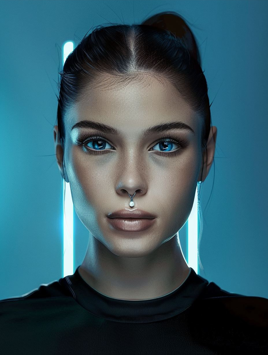 Neon Cybernetic Human Interface