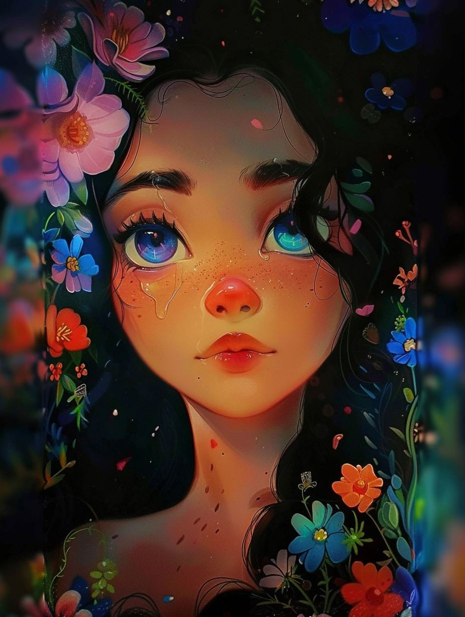 Ethereal Gaze of Crimson Fire