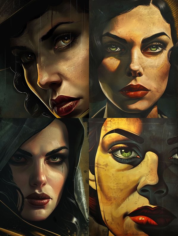 Noir Rain Gaze Portrait