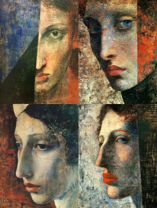 Fragmented Gaze of Silent Sorrow