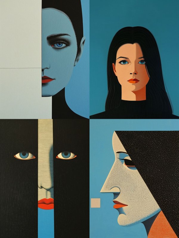 Fragmented Azure Portrait Study