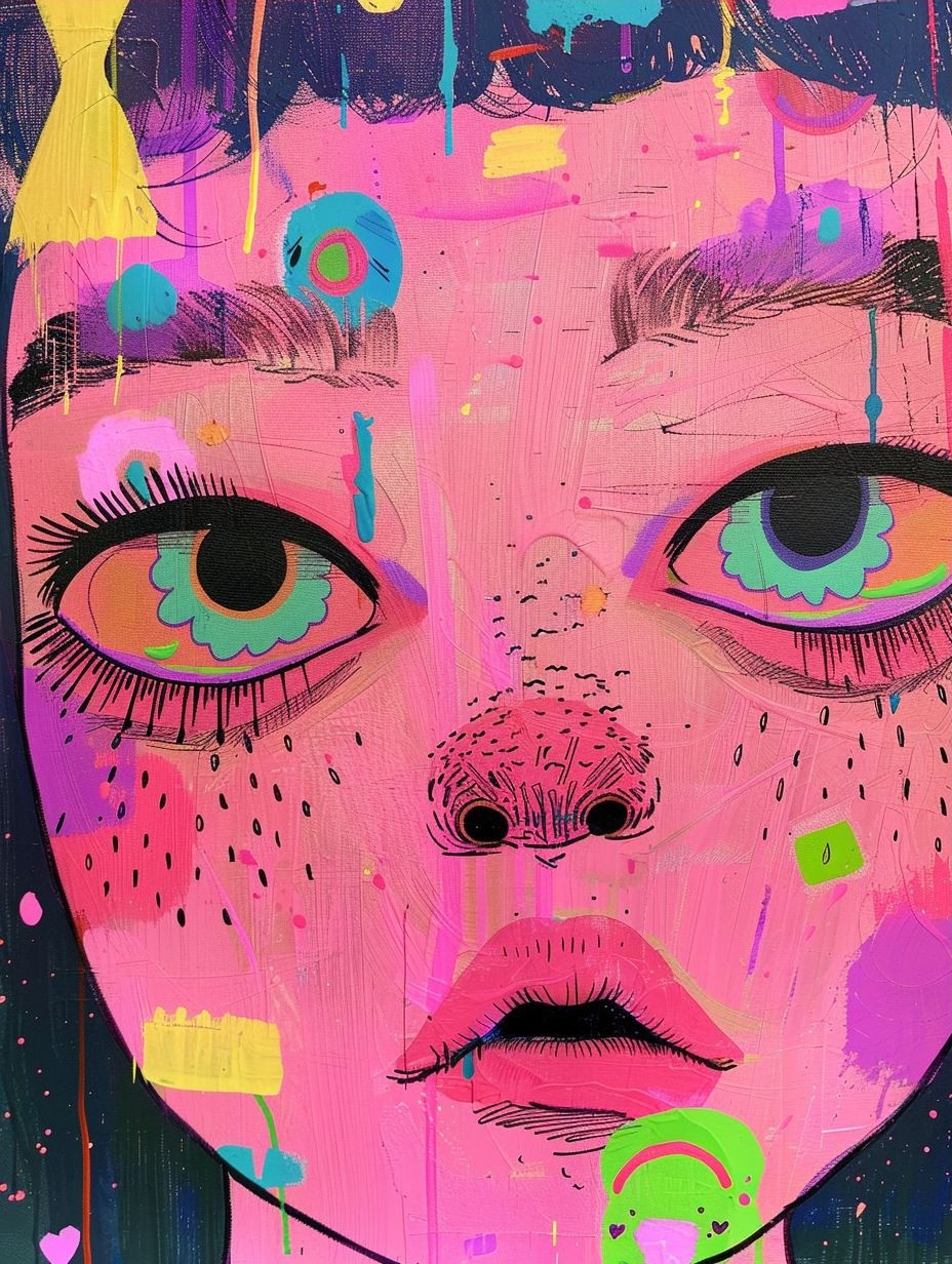 Neon Psychedelic Portrait