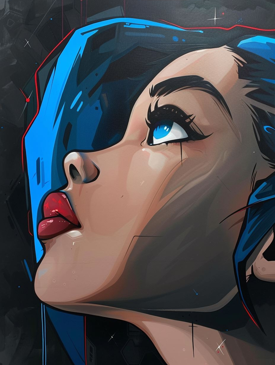 Cybernetic Gaze Neon Soul