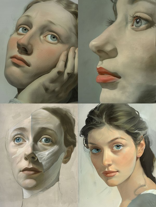 Melancholic Gaze in Soft Pastel
