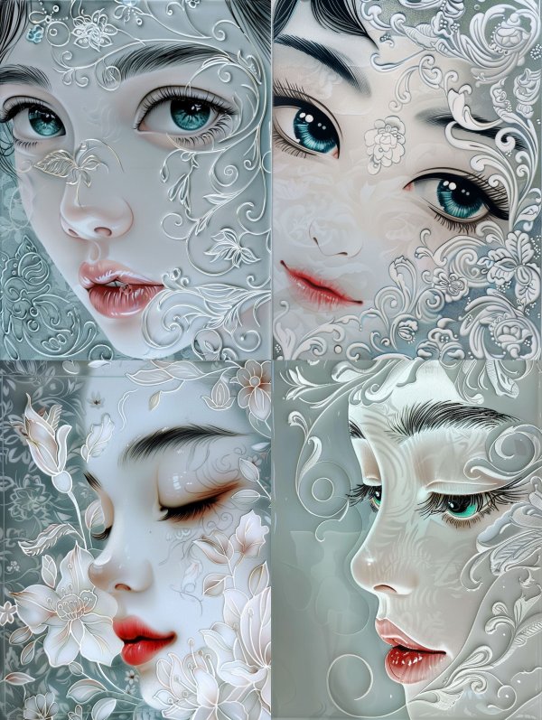 Ethereal Silver Filigree Portrait