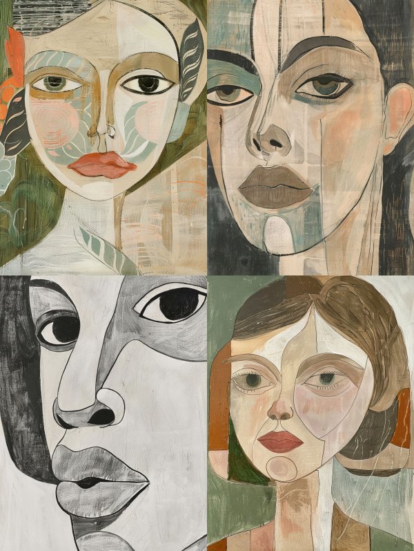 Abstract Pastel Portrait Study