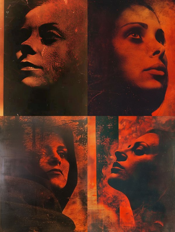 Crimson Texture Portrait Study