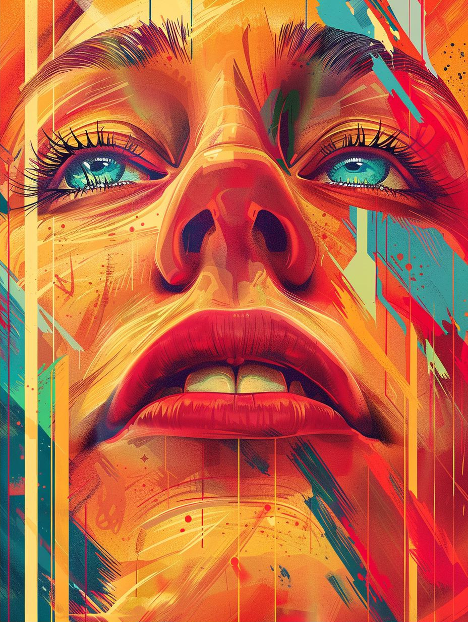 Vibrant Neon Prism Portrait
